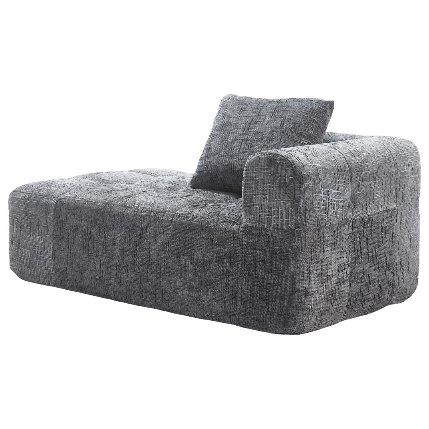 Demi Bonn 62" Plush Chenille Loveseat Sofa, Modular Sleeper for Living Room, Bedroom, Apartment Lounge, Stylish & Comfortable Couch, Gray
