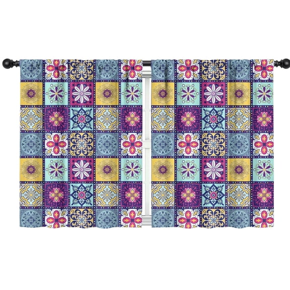 Blackout Kids Curtains,Boho Bohemia Flower Childrens Insulated Curtains Set Of 2,Bedroom Essentials,Toddler Room Decor 42"x54"(106x137cm)