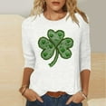 thumbnail image 2 of Byworldtasic Plus Size St. Patrick's Day Shirts for Women Graphic Crewneck 3/4 Sleeve Tops Cute Loose Fit Casual Blouses, 2 of 5