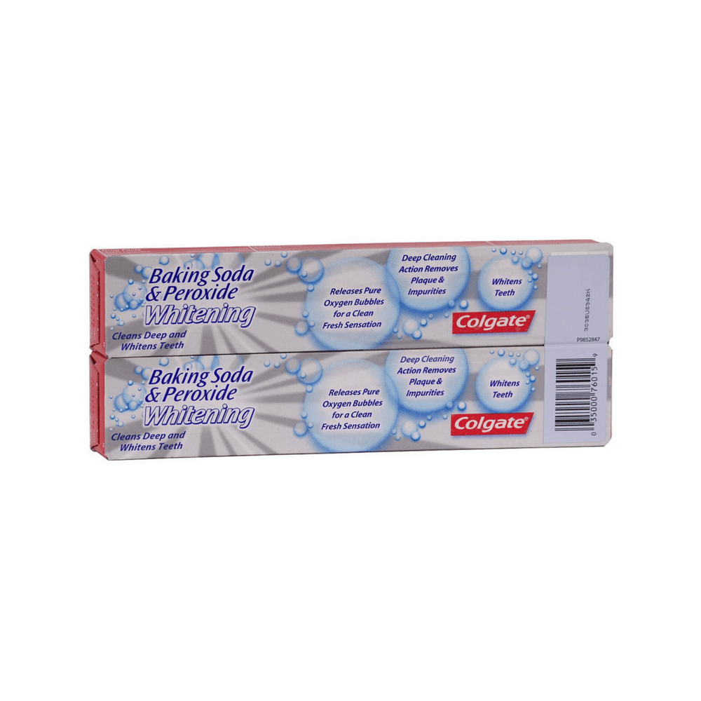 Colgate Baking Soda & Peroxide Whitening Toothpaste, Brisk Mint, Twin Pack 6 oz each, 2 ea (Pack of 4)