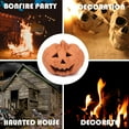thumbnail image 4 of Halloween Pumpkin Fireplace Fire Burning Scary Atmosphere Prop Ventilated Fireplace Wood Fireplace House Outdoor Party Home Decor Orange 3.15*3.15in 1PCS, 4 of 9
