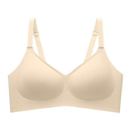 Zshosam Comfortable Seamless Full Coverage Bra for Women Wireless Bras with Soft Support Regular And Plus Size(Khaki L)