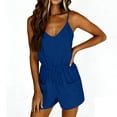 thumbnail image 5 of BUIGTTKLOP Short Jumpsuit for Women Spaghetti Strap Adjustable Waist Drawstring Cami Romper Summer Casual Overalls, 5 of 6