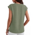thumbnail image 6 of ANRABESS Women Tops Cap Sleeve Dressy Casual V Neck Shirts 2026 Summer Business Work Blouses Outfits Trendy Spring Clothing Light Green XXL, 6 of 8
