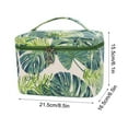 thumbnail image 3 of Mrmaere Makeup Train Case Elegant Floral Tropical Green Light Summer Gold Korean Carrying Portable Zip Travel Cosmetic Brush Bag Organizer Large for Girls Women A, 3 of 3