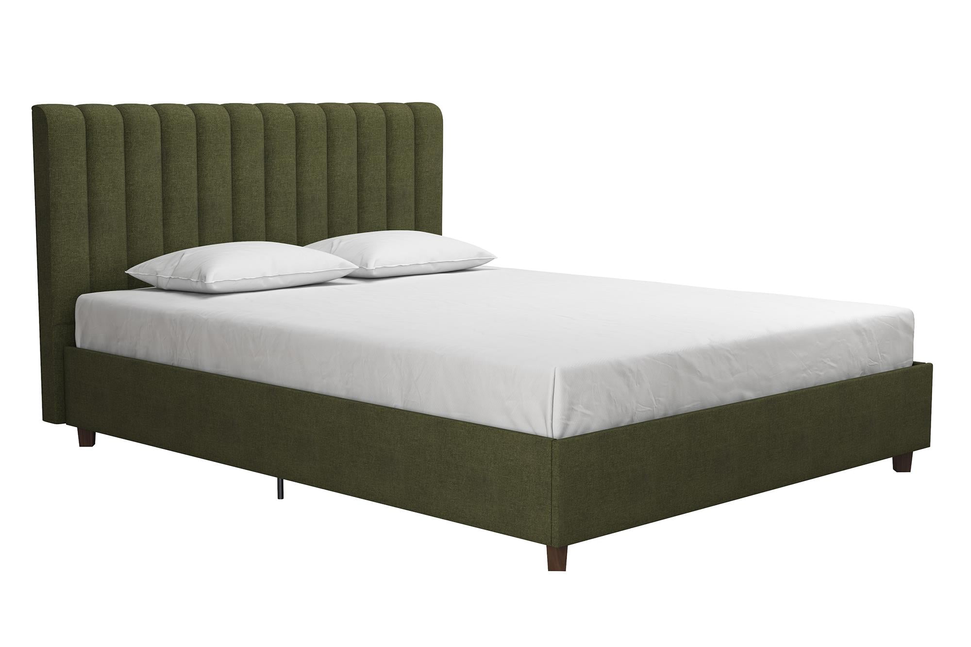 Novogratz Brittany Upholstered Bed Queen Green Linen Walmart