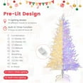 Gymax 6 FT PreLit Artificial Christmas Tree White Hinged Xmas Tree w