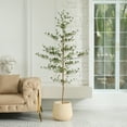 thumbnail image 5 of DR.Planzen 6ft Faux Black Olive Tree - Realistic Potted Artificial Tree with Natural Trunk & Silk Leaves - Tall Faux Plant for Home, Office, Indoor & Outdoor Decor - Low Maintenance & UV Resistant, 5 of 11