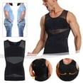 thumbnail image 4 of Deals Naittoop Gilets de Mise en Forme pour Hommes Style Fin en Maille Haute Élasticité Corset Veste Boutonnée, 4 of 5