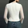 thumbnail image 5 of Lovzfmll Blazer for Women, Lace Trim Single-Breasted Suit Jacket, Dressy Slim Fit Long Sleeve Party Outerwear White, M, 5 of 7