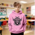 thumbnail image 2 of Fiaer Kids Highland Cow Hoodie Cowboys Shirt Funny Graphic Sweatshirt Cute Tops,Size 2-14 Years Pink 150, 2 of 8