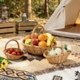 thumbnail image 6 of RICHMJ Handwoven Wicker Harvest Basket With Handle,9in Portable Rustic Storage Basket, Decorative Basket for Flowers Vegetables Picnic Use (A), 6 of 6
