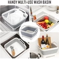 thumbnail image 6 of KISRAIS Collapsible Dish Basin with Drain Plug, 9L 2.4 Gallon Portable Wash Basin Dishpan Space Saving Dish Washing Tub Foldable Sink Tub Kitchen Storage Tray Grey, 6 of 6