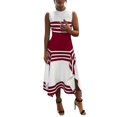 thumbnail image 1 of B91xZ Long Robes pour les Femmes Sans Manches Pull Col Rond Sweat-Shirts Coupe Décontractée Mini Robe, Rouge S, 1 of 5