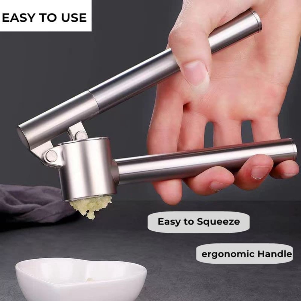 Dsseng Premium Garlic Press Mincer, Professional 304 Stainless Steel Garlic Crusher & Ginger Press - Heavy Duty, Sturdy, Easy Squeeze and Clean, Dishwasher Safe,Rust Proof