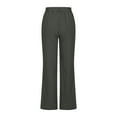 thumbnail image 5 of Aloohaidyvio No Boundaries Pants for Women,Womens Casual Solid Color Bandage Pockets Elastic Waist Comfortable Straight Pants, 5 of 6