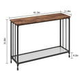 thumbnail image 2 of Console Table with Glass Shelf and Metal Frame, Narrow Sofa Table for Entryway Behind Couch, Industrial Hallway Table for Living Room Foyer Bedroom in Rustic Grey, 2 of 12