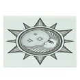 thumbnail image 1 of Occult Cutting Board, Moon Inside the Sun with Stars Alchemy Clandestine Esoteric Solar Crescent Art, Decorative Tempered Glass Cutting and Serving Board, Large Size, Black Grey, by Ambesonne, 1 of 1