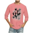 thumbnail image 1 of Camisas de Manga Larga para Hombres Imprimir Casual Cuello Redondo Blusa de Manga Corta, Camisas de Lino para Hombres, 1 of 4