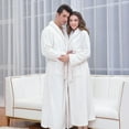 thumbnail image 2 of Odeerbi Men Robes Flannel Bathrobe Thickened Coral Velvet Nightgown Long Home Clothes Pajamas White, 2 of 3