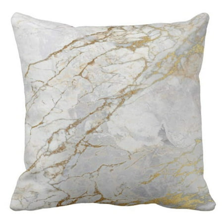 Throw Pillows Gold BPBOP White Gray Silver Pearly Gold Vip Brush Marble Pillowcase Throw Pillow Cover 20x20 inches ()