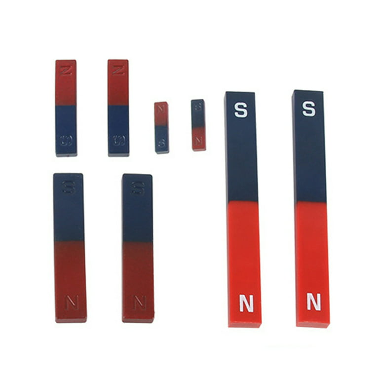 Porfeet 2Pcs 36/70/110/180mm Bar Magnet NS Red Blue Magnetic Field Physical  Experiment(36mm)