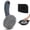Grey, 1 Scrubber + 1 Scraper, variant on Cast Iron Scrubber with Long Handle Dish Scouring Pad Chainmail Cleaner