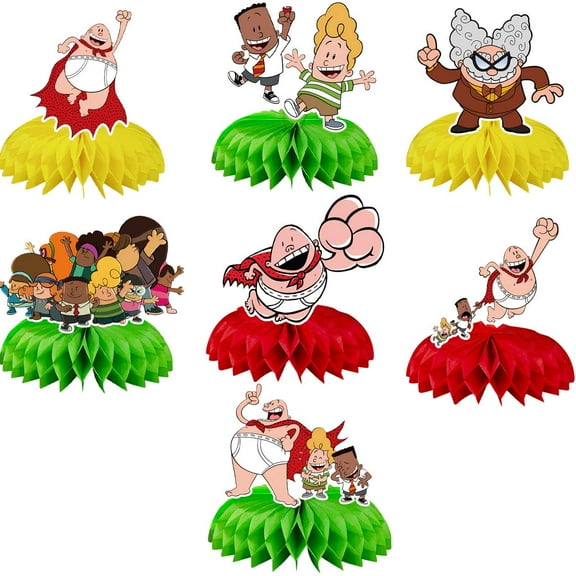 Captain Underpants Honeycomb Centerpieces Table Toppers Decorations for Birthday Party Decor Supplies