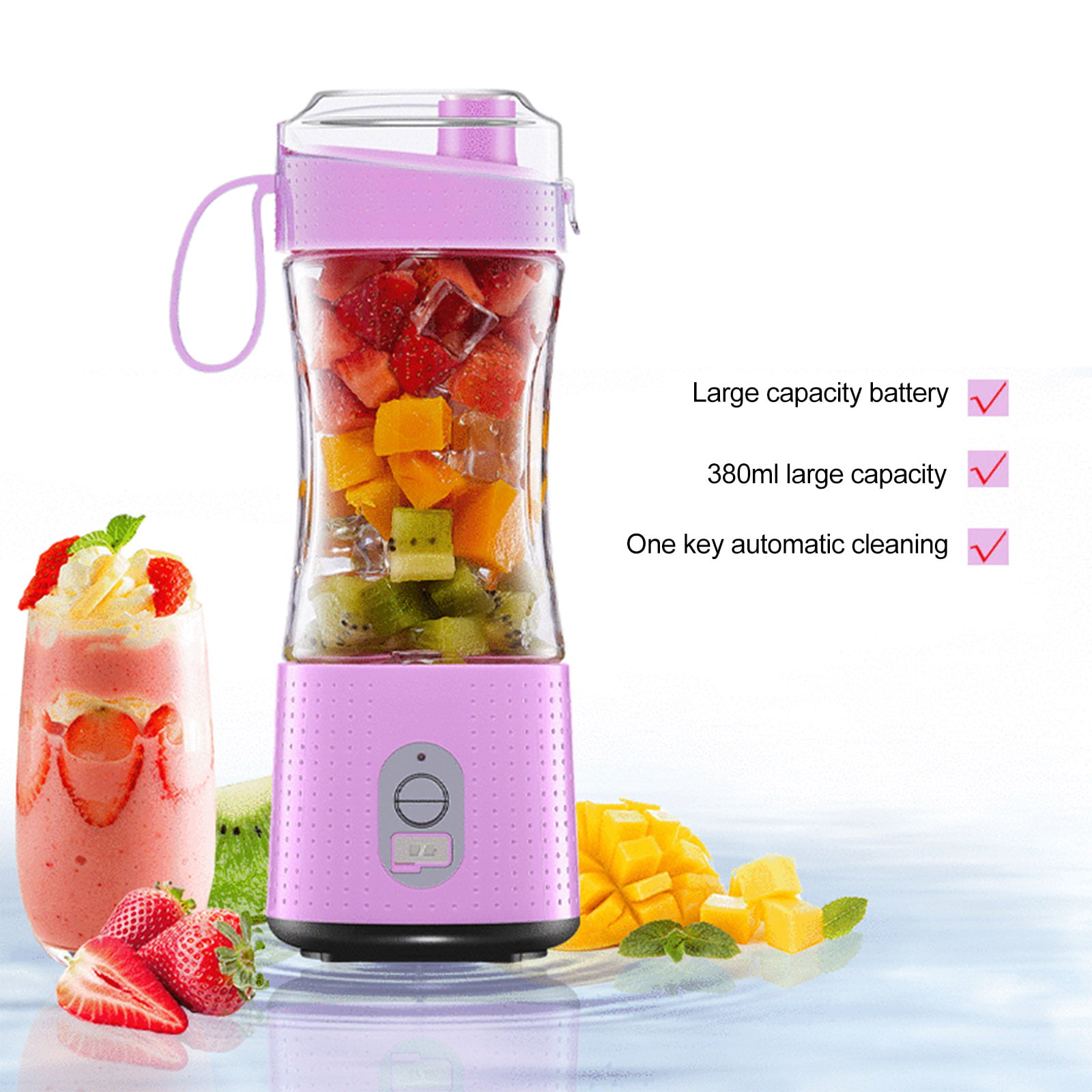1pc Cordless Portable Blender With Six-leaf Blades, Usb Rechargeable Mini  Juicer Cup Suitable For Making Smoothies, Fruit Juice, Milkshakes,  Vegetables And Fruits