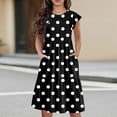 thumbnail image 2 of Girls Summer Sundress Casual Striped Midi Dress with Pockets Short Sleeve A-Line Summer Dress for Everyday Wear ,Sie:90, 2 of 9