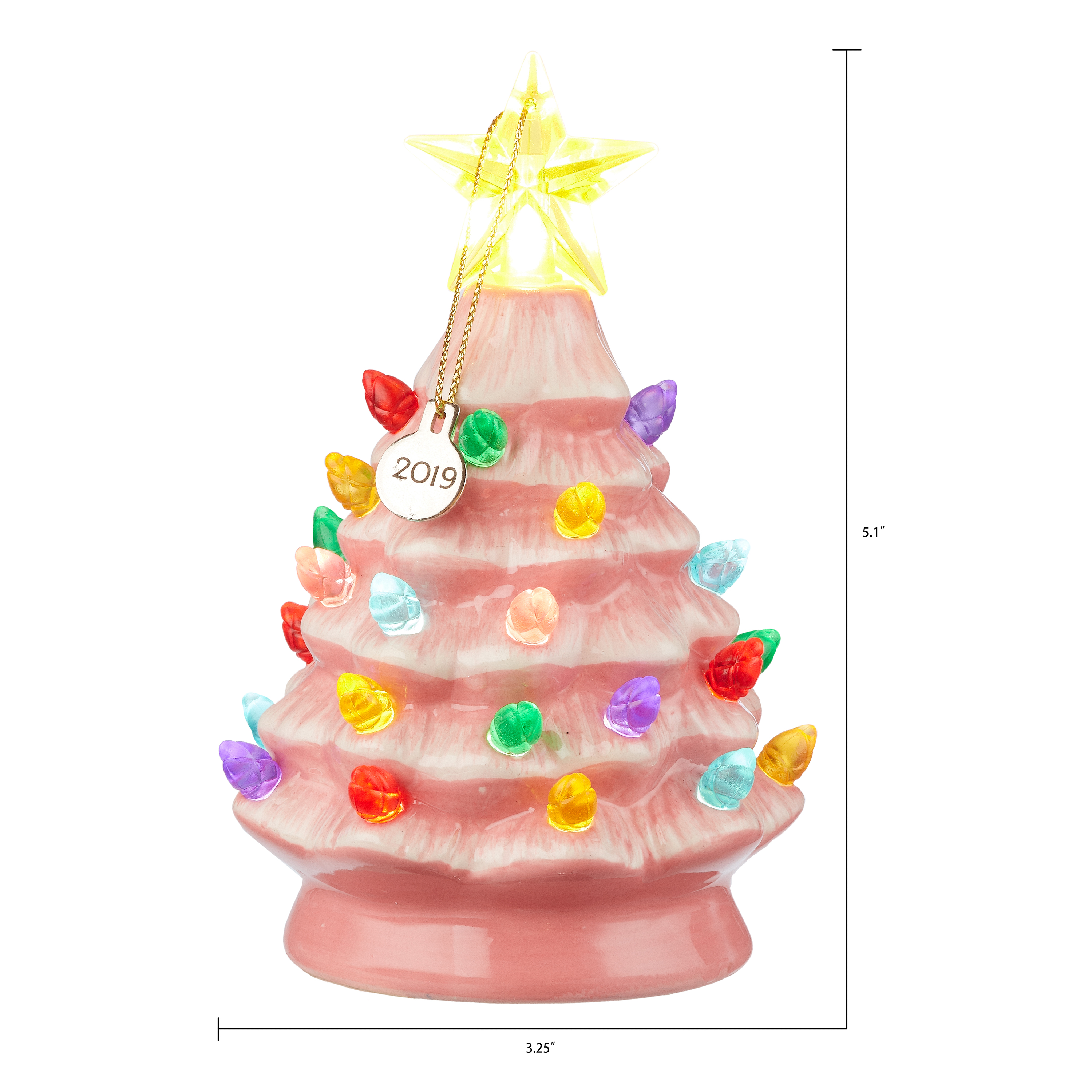 Holiday Time Light Up Ceramic Tabletop Christmas Tree 5 Pink Ceramic Tabletop Christmas Tree