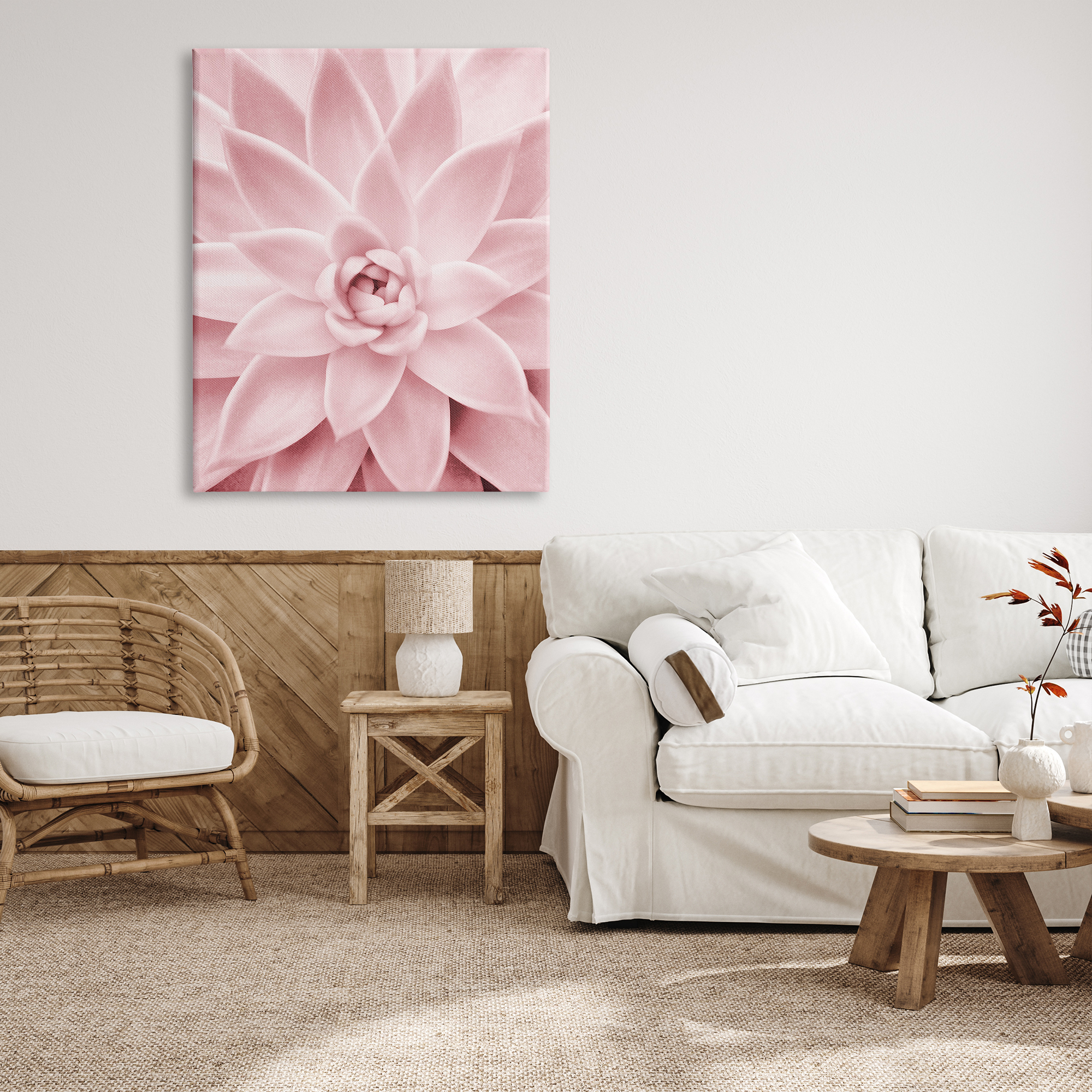 Stupell Industries Pastel Pink Succulent Botanical & Floral Photography Gallery Wrapped Canvas Print Wall Art, 36 x 48