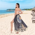 thumbnail image 6 of FORMRS Womens Long Sarong Beach Wrap Semi-Sheer Bikini Skirt Bathing Swimsuit Cover Up, Sitting on The Moon, 6 of 7