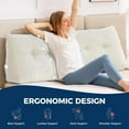 thumbnail image 3 of Headboard Pillow Queen, Triangle Pillows for Headboard, Head Board Backrest Wedge Pillow for Reading Sitting Working, Daybed Pillows with Removable Cover for Bed Dorm Sofa, Beige, 3 of 14