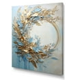thumbnail image 2 of Designart "Wreathed In Blue And Gold Botanical Melody" Wreath Canvas Art Print, 2 of 7