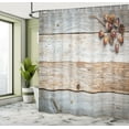 thumbnail image 5 of Ambesonne Wooden Shower Curtain, Acorns and Cons Timber, 69"Wx84"L, Brown, 5 of 5