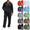 Black, variant on Men's 2 Piece Hoodie and Sweatpants Set Loose Fit Warm Comfortable Tracksuit Fall Winter Outfit with Half Zip