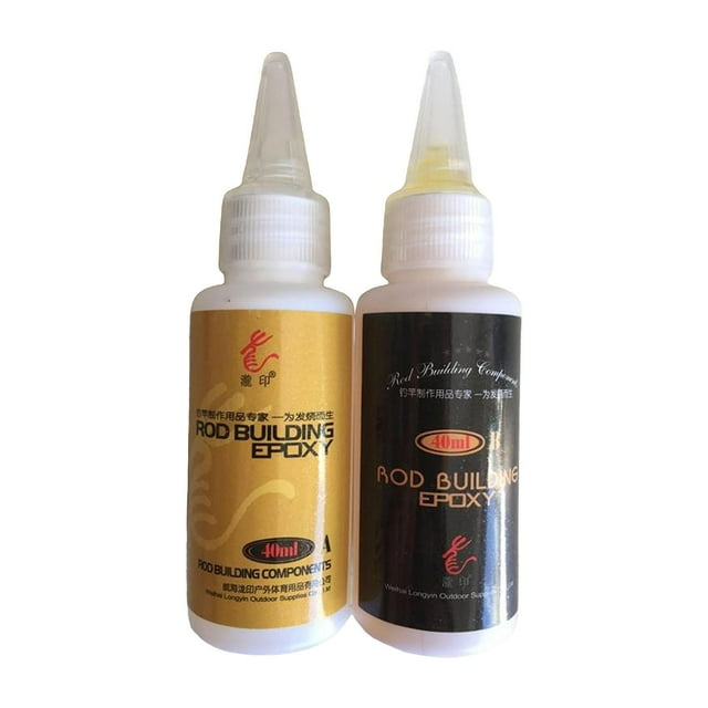 koolsoo Colle Époxy pour Construction de Canne à Pêche Colle pour Équipement de Pêche Colle de Réparation de Canne à Pêche A et B 80 ml