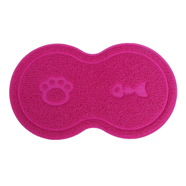 Alfombrilla antideslizante para arena de gatos, para perros, gatos, cachorros y gatitos, para comida y agua (rosa y rojo)