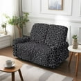 thumbnail image 4 of Jiueut Black Leopard Print Recliner Loveseat Cover, Non Slip Sofa Slipcover Washable Reclining Chair Covers Home Interior Accessories Decoration Set of 6, 4 of 7