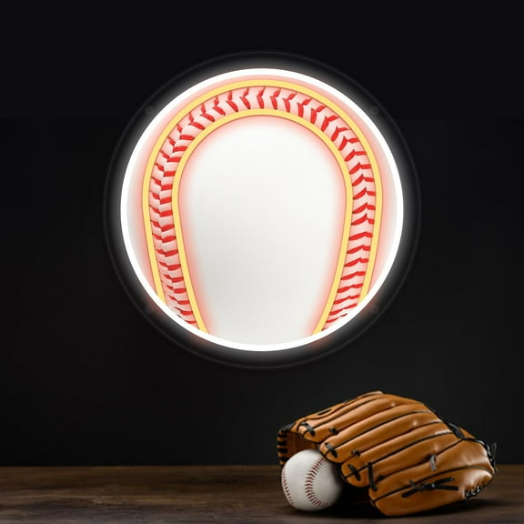 Baseball Neon Sign for Wall Decor,Kids USB Powered Baseball Led Sign, Reusable Baseball Light Up Sign for Boys and Girls, Light Up Sign for Bedroom and Livingroom