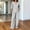 White plus size pajama set for women a1, variant on sdhkgrrt Women's Plus Size 2 Piece Pajama Outfit Striped V Neck 3/4 Sleeve Blouse Wide Leg Pants Casual Boho Lounge Set Loose Matching Travel Daily Tracksuits, Sky Blue 2XL