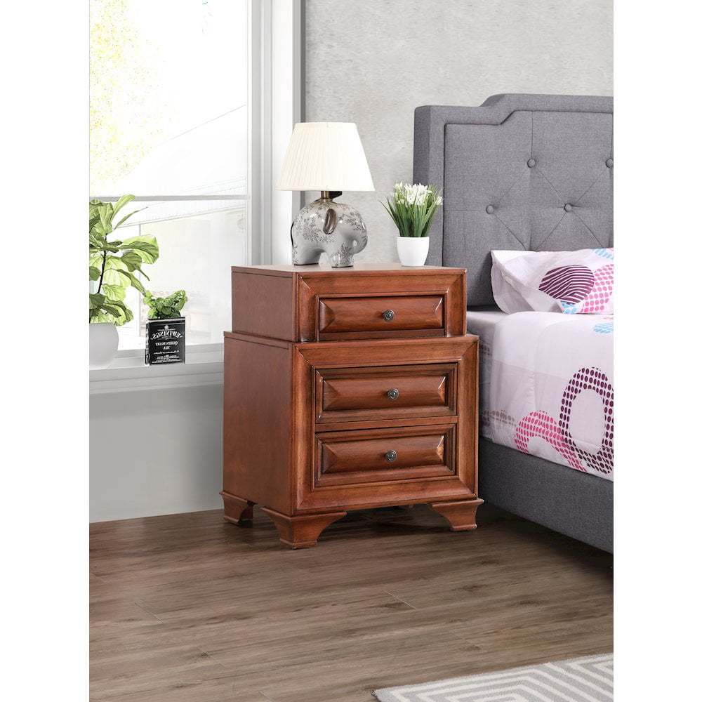 Glory Furniture LaVita Nightstand in Oak Color