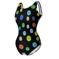 thumbnail image 6 of Pickle Ball Swimsuit Sexy Colorful Print Wom Swimwear One-Piece Retro Bodysuit Holiday Swim Push Up Backless Bathing Suits, 6 of 7
