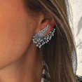 thumbnail image 1 of 1 pieza de joyería femenina, estilo punk, pendientes de circonita llamativos, 1 of 4