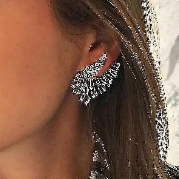1 pieza de joyería femenina, estilo punk, pendientes de circonita llamativos