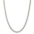 thumbnail image 1 of Solid 925 Sterling Silver 4.5mm Pave Curb Cuban Chain Necklace - with Secure Lobster Lock Clasp 24", 1 of 6