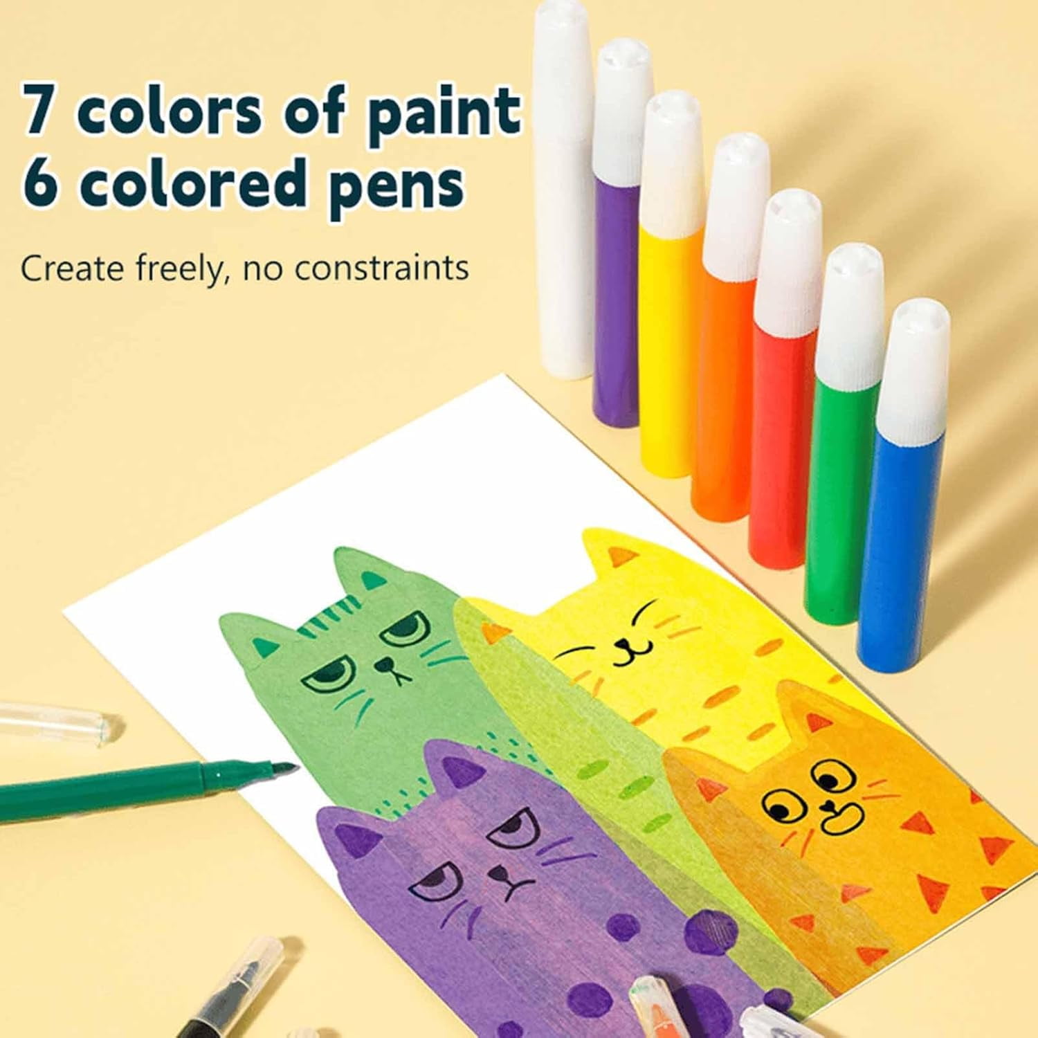 Convergei 20PCS DIY Rainbow Scratch Art, Magic Dot Paint Paper Set Notebook, Squeegee Painting Kits, Handmade Graffiti Color Scratch Craft Sets, with Paints, Squeegees, Stickers(2sets)