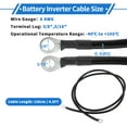 thumbnail image 6 of 1 Pc Battery Inverter Cable 6 AWG Gauge 4.5FT 3/8" Lug 5/16" Lug Battery Cable Universal for Car Vehicle Boat RV Solar Tinned Copper Black, 6 of 7