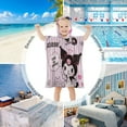 thumbnail image 4 of Kuromi And My Melody Kids Beach Towels with Hood Soft Quick Dry Absorbent Hooded Towels Bath Robe for Swim Pool Bath Poncho Towels, 4 of 7